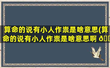 算命的说有小人作祟是啥意思(算命的说有小人作祟是啥意思啊 🌾 )
